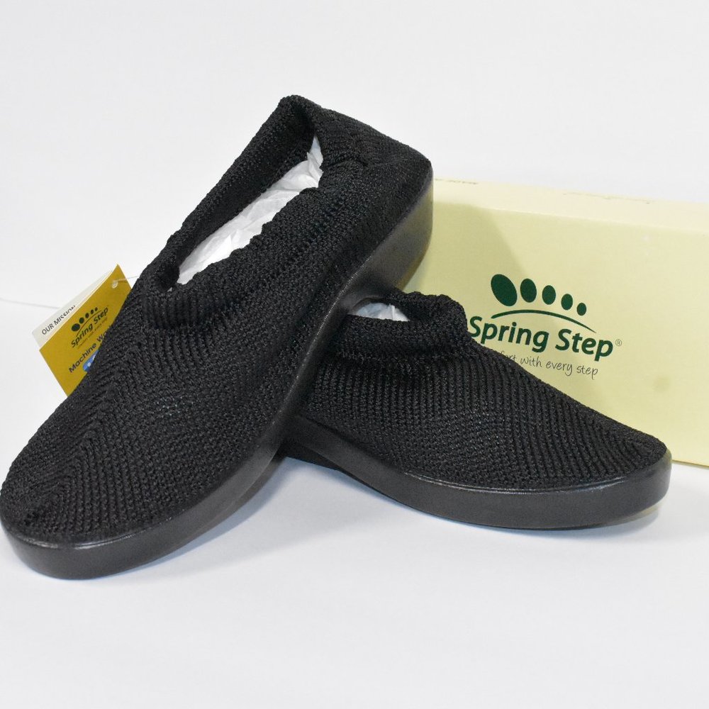 Women's Spring Step Tender Shoes, Black, Size 8.5 US